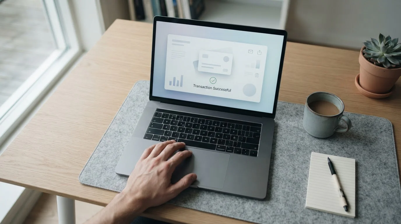 Trustly-Zahlung auf einem Laptop für Sportwetten in Deutschland