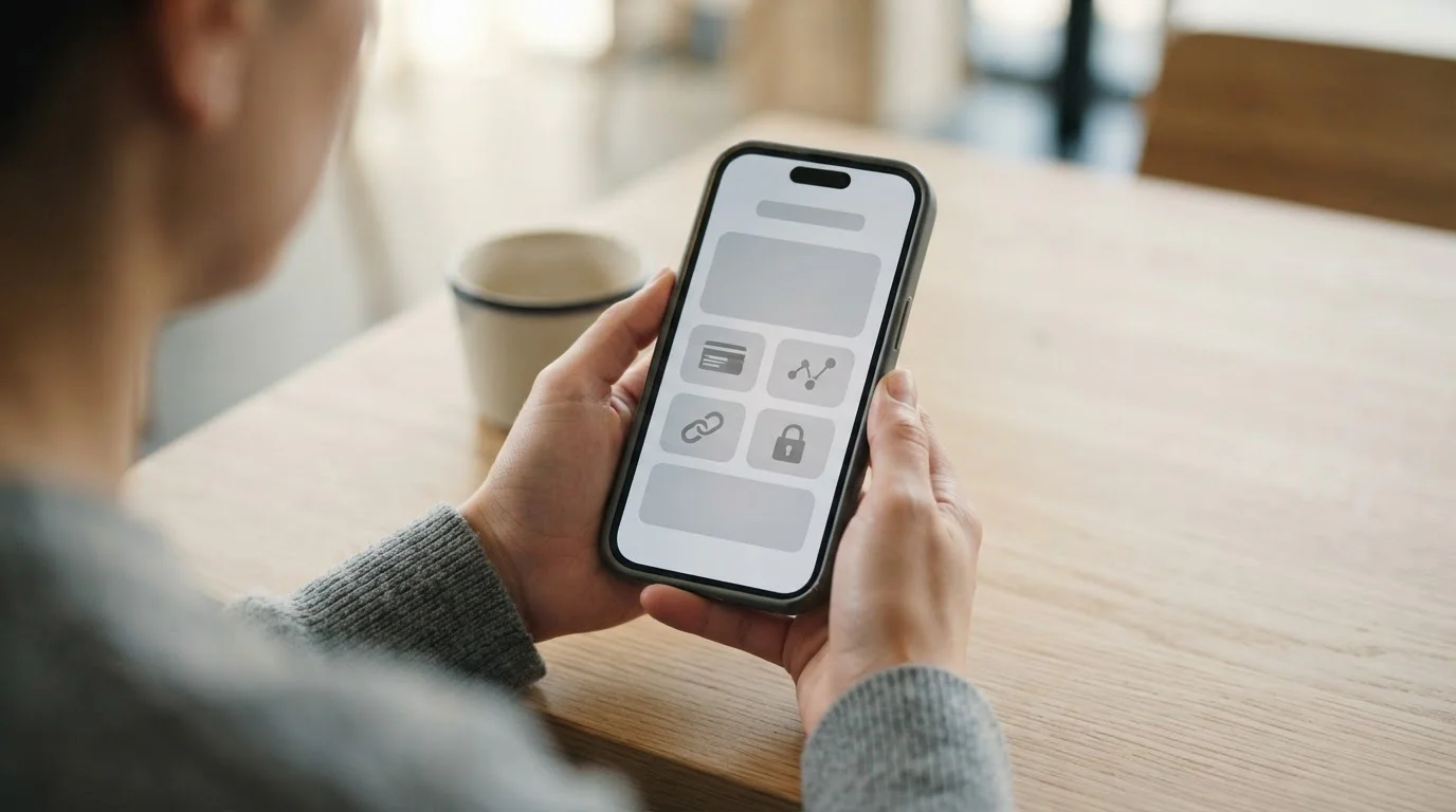 Smartphone mit Zahlungsauswahl-Bildschirm für Online-Einzahlung