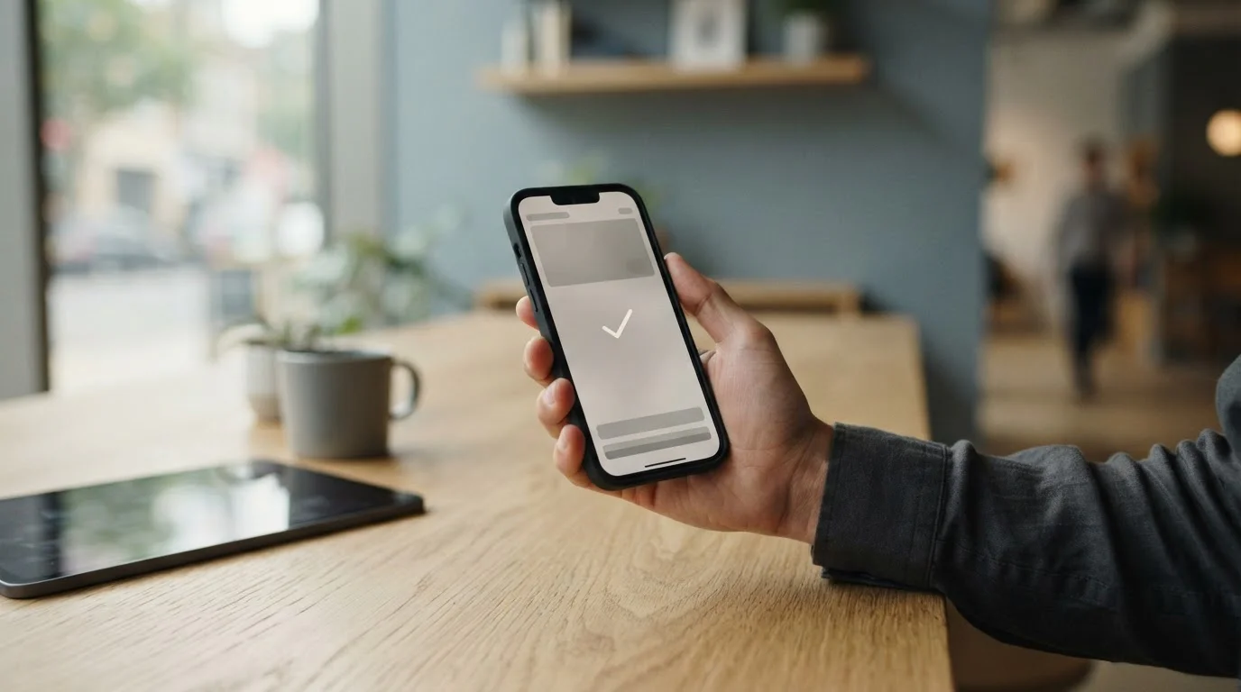 Mobile Zahlungsabwicklung mit Smartphone und Geschwindigkeitsvergleich