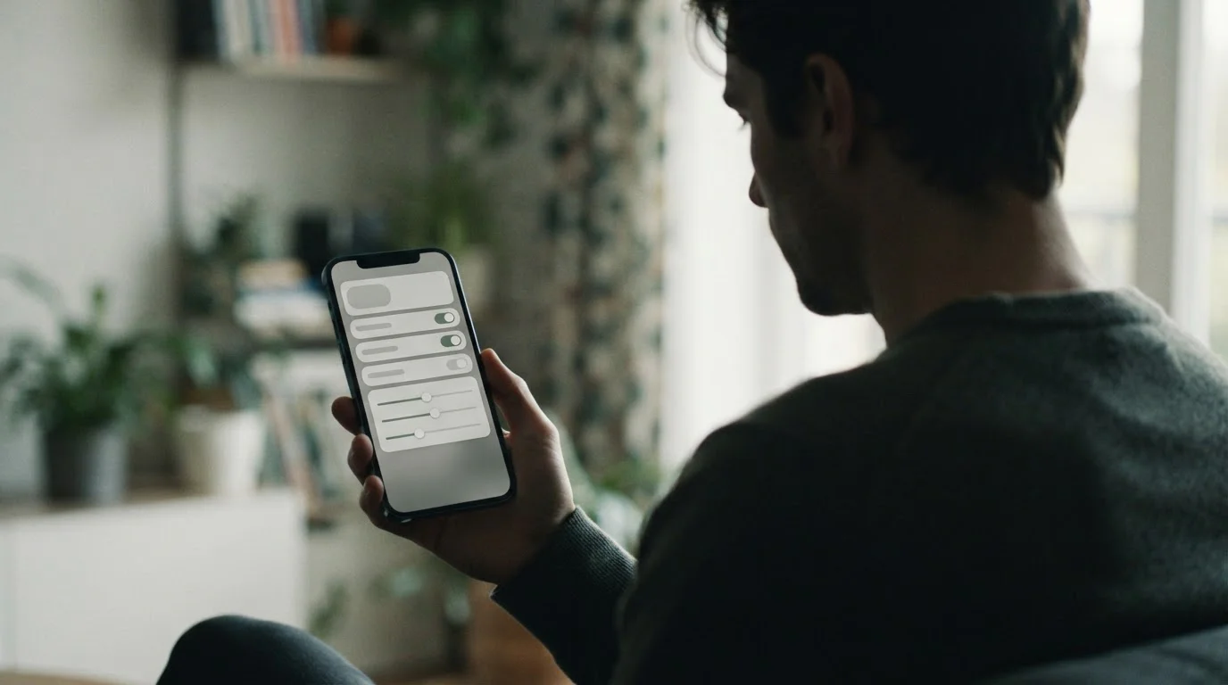 Eine Person setzt ein Einzahlungslimit in einer neutralen App-Oberfläche