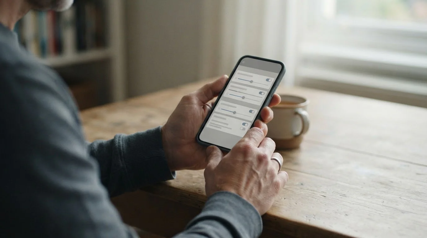 Person setzt Limits in einer Wett-App auf dem Smartphone