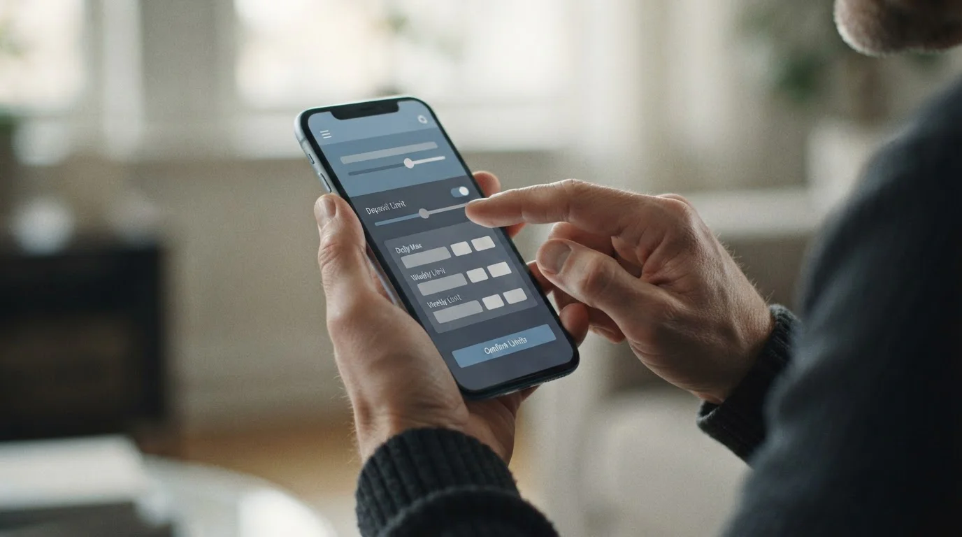 Einstellung von Einzahlungslimits in einer Wett-App auf einem Smartphone