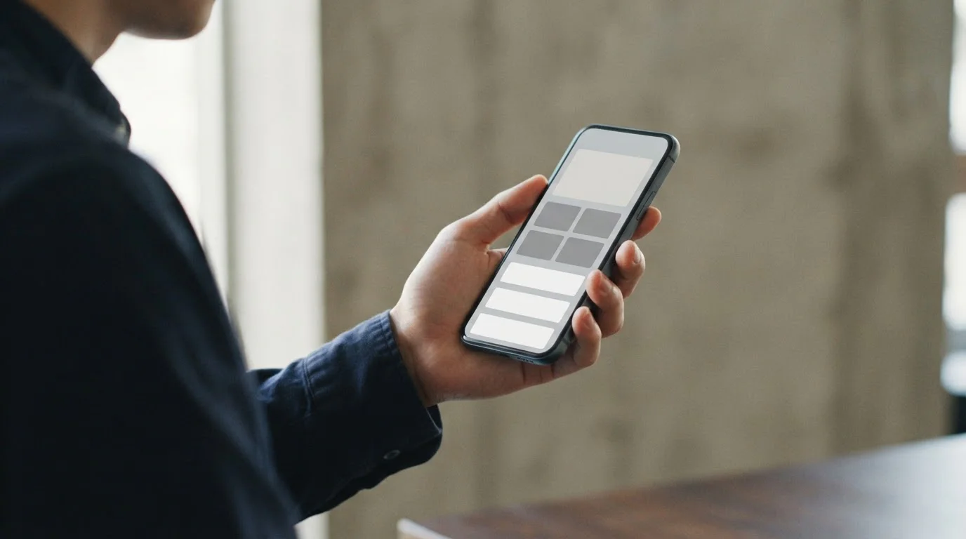 Smartphone mit abstrakten Zahlungsoptionen auf dem Bildschirm